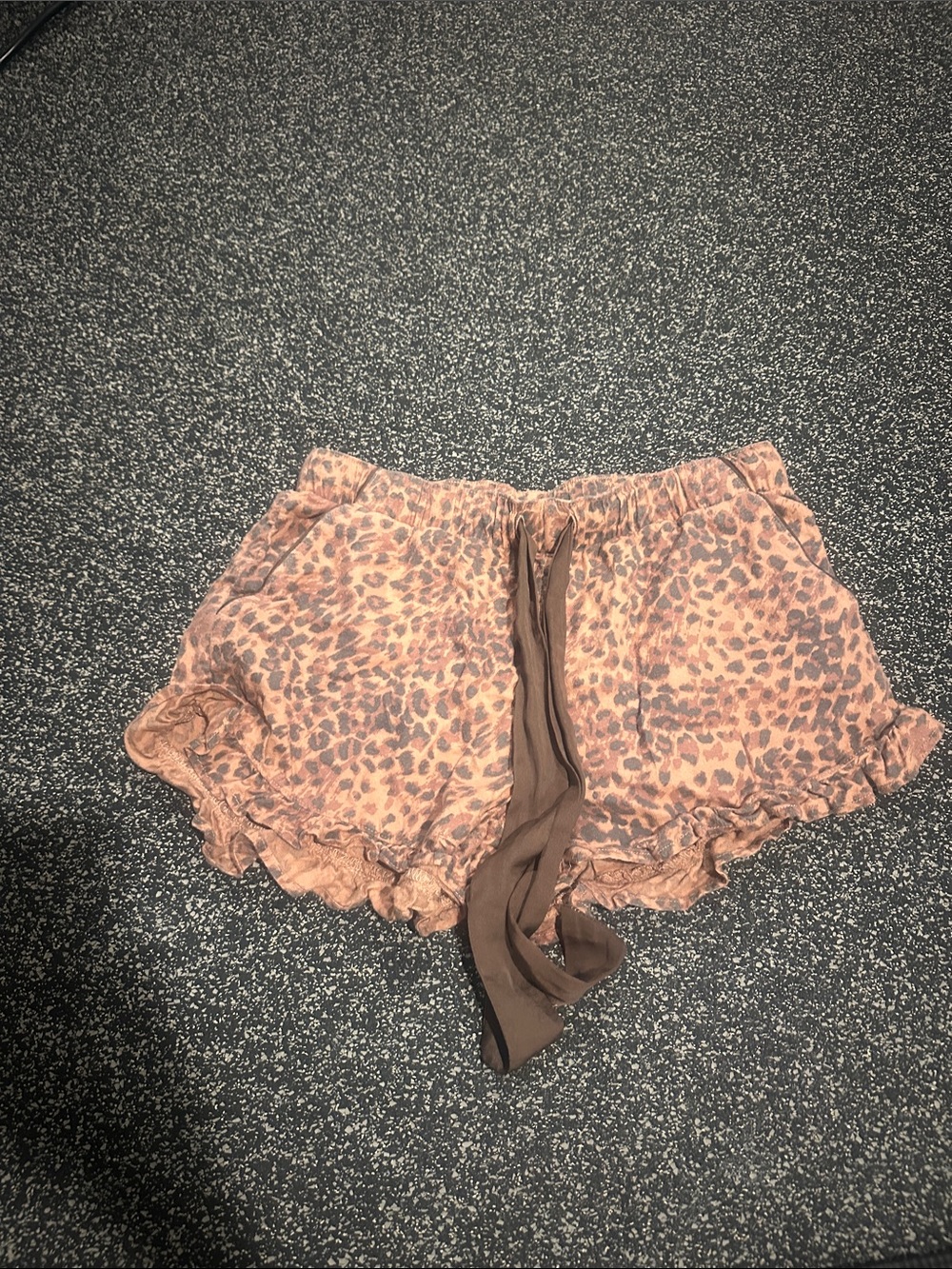 aerie Leopard Print Drawstring Shorts - Brown